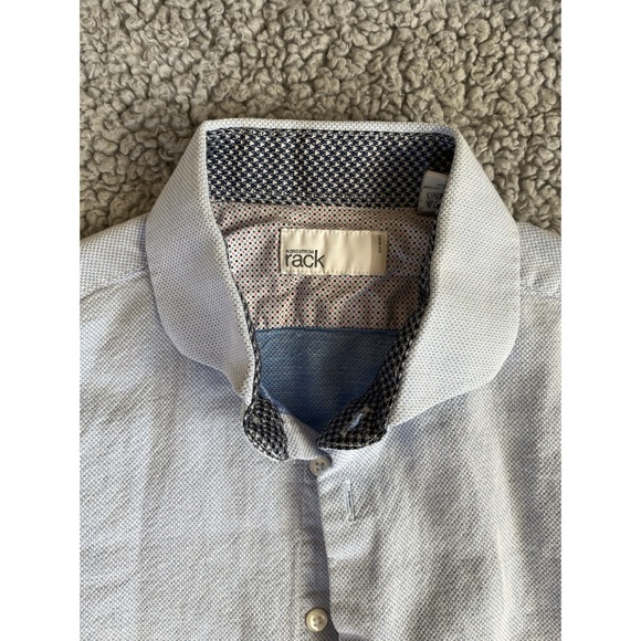 Nordstrom Rack Men’s 15.5 Blue & White Button Down Dress Shirt. - Picture 3 of 8